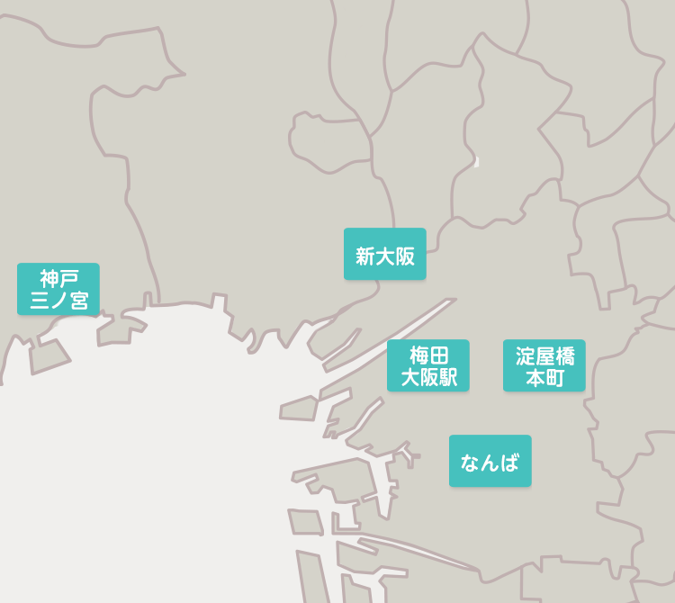 大阪・兵庫のマップ